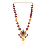 Gold Plated Baisakh Kundan Ruby Necklace Set