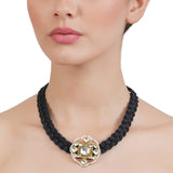 VILANDI ROUND BLACK KUNDAN NECKLACE