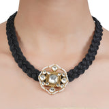 VILANDI ROUND BLACK KUNDAN NECKLACE