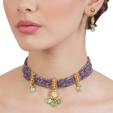 VILANDI PURPLE KUNDAN NECKLACE