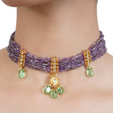 VILANDI PURPLE KUNDAN NECKLACE