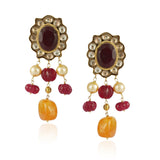 Gold Plated Baisakh Kundan Ruby Necklace Set