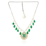 Gold Plated Baisakh Green Onyx Necklace Set
