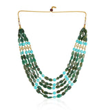 Gold Plated Baisakh Kundan Turquoise Long Necklace