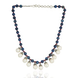 Silver Plated Baisakh Lapis Zircon Necklace Set