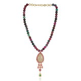 Gold Plated Baisakh Ruby Necklace Set