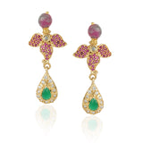 Gold Plated Baisakh Ruby Necklace Set