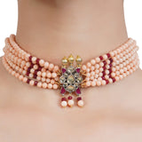 VILANDI CORAL RUBY KUNDAN CHOKER