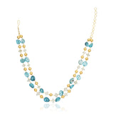 Dor Gold Plated Blue Topaz Double Strand String Set