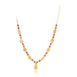 Dor Gold Plated Amber Carnelian Strand Set