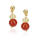 Dor Gold Plated Amber Carnelian Strand Set