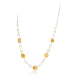 Dor Gold Plated Citrine Pearl StrDor Gold Plated Citrine Pearl Strand Setand Set
