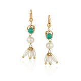 Gold Plated Baisakh Green Onyx  Pearl Necklace Set