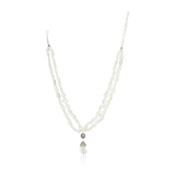 Dor Silver Plated Rock Crystal Double Strand Set