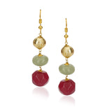 Dor Silver Plated Chrysophase & Ruby Jade  Strand Set