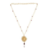 Gold Plated Baisakh Zircon Ruby Necklace Set