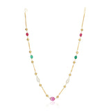 Dor Gold Plated Chain Green Onyx & Tourmaline String Set