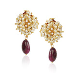 Gold Plated Baisakh Zircon Ruby Necklace Set