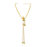 Samyukta Peacock Kundan Pearl Tassel Necklace