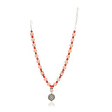 Dor Silver Plated Coral Zircon Strand Set