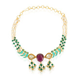 Samyukta Kundan Enamelled Tota Ruby Choker Set