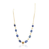 Dor Gold Plated Lapiz Pearl Strand Set