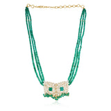 Gold Plated Baisakh Green Onyx Necklace Set