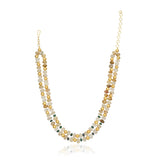 Dor Gold Plated Rose Quartz Double Strand String Set