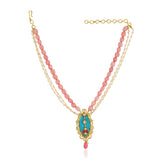Samyukta Kundan Zircon Turquoise Necklace Set