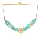 Gold Plated Baisakh Kundan Turquoise Choker Set