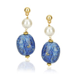 Dor Gold Plated Lapiz Pearl Strand Set