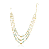 Dor Gold Plated Fluorite Pearl  Double Strand Set