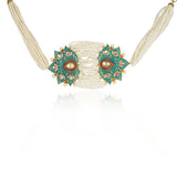 Gold Plated Baisakh Turquoise Enamel Kundan Choker Set
