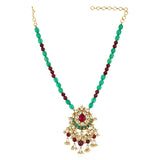 Samyukta Kundan Green Onyx Necklace Set