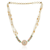 Gold Plated Baisakh Ruby Necklace Set