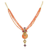 Samyukta Kundan Pink Coral Amethyst Necklace Set
