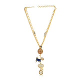 Samyukta Blue Cow Kundan Sautoir Necklace