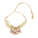 Samyukta Kundan Pearl Ruby Necklace Set