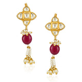 Samyukta Kundan Pearl Ruby Necklace Set