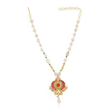 Samyukta Kundan Rose Quartz Necklace Set