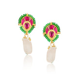 Samyukta Kundan Rose Quartz Necklace Set
