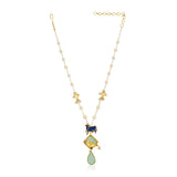 Samyukta Fluorite Blue Enameled Gai Necklace