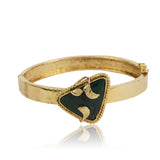 Gold Plated Green Onyx Bangle