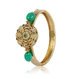 Gold Plated Green Onyx Bangle