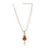 Samyukta Sterling Silver Goldstone Ruby Necklace