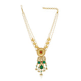 Samyukta Kundan Green Onyx Necklace Set