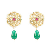 VILANDI PEARL GREEN FLOWER KUNDAN CHOKER SET