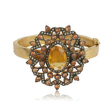 Gold & Silver Plated Citrine Bangle