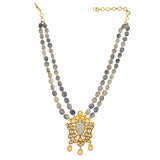 Samyukta Kundan Blue Agate Necklace Set