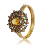 Gold & Silver Plated Citrine Bangle